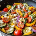 Gemüsepfanne mit Feta - einfach, schnell & lecker