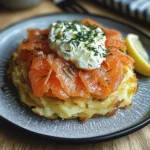 Großer Rösti mit Frischkäse und Lachs