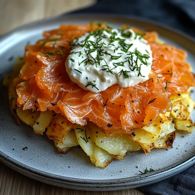 Großer Rösti mit Frischkäse und Lachs