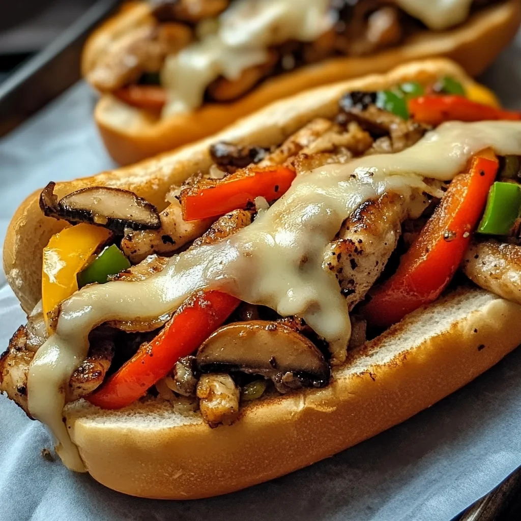 Hähnchen-Cheesesteak-Sandwich: