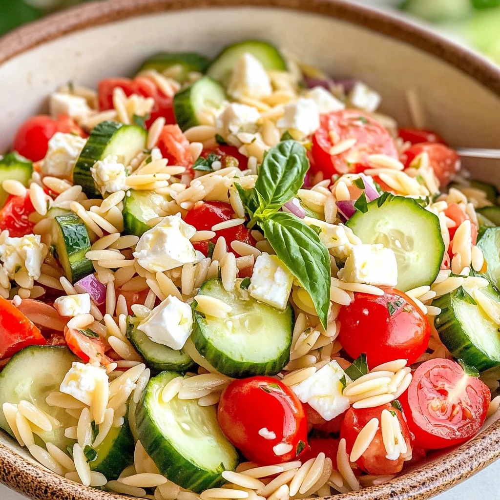 Kritharaki-Salat mit Feta - schnell & einfach