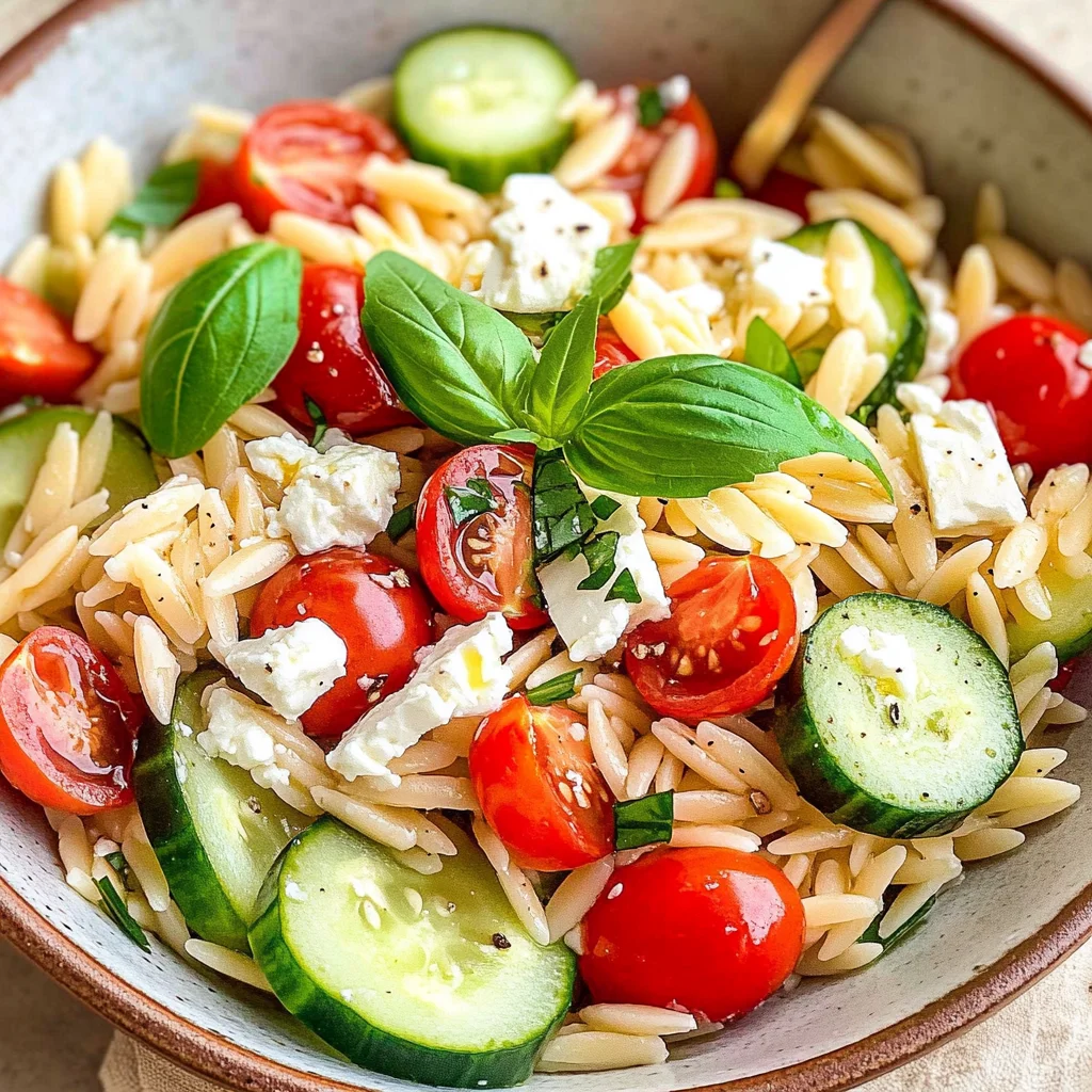 Kritharaki-Salat mit Feta - schnell & einfach