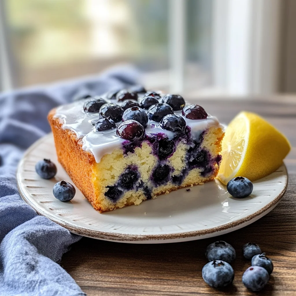 Leichter Joghurtkuchen mit Blaubeeren und Zitrone