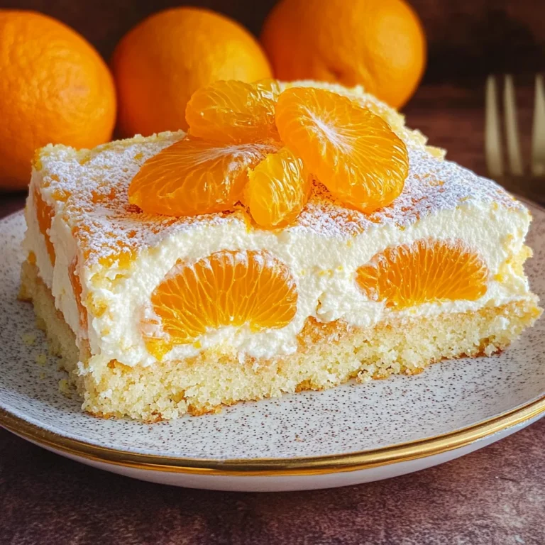 Schmandkuchen vom Blech mit Mandarinen