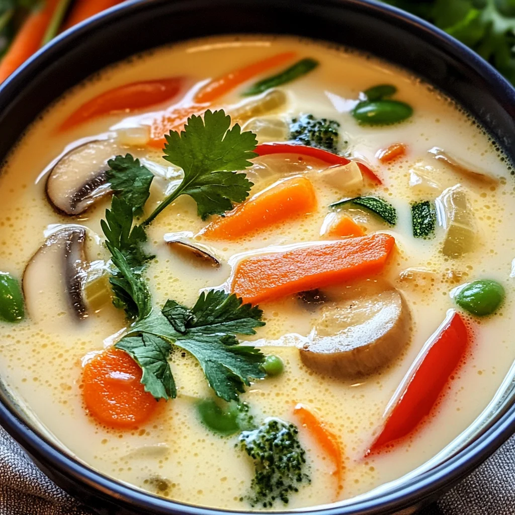 Thai-Kokos-Suppe mit Gemüse