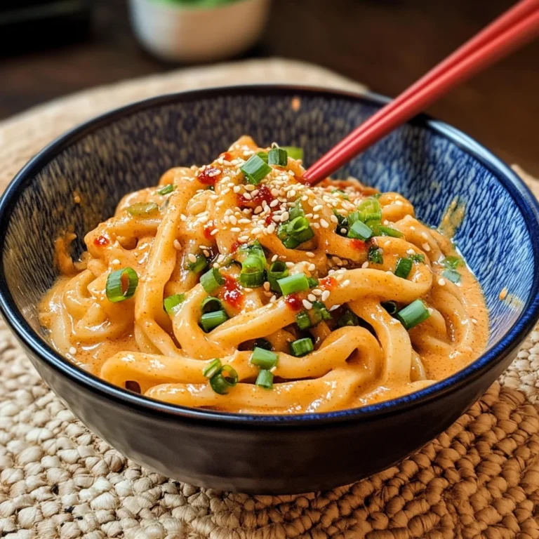 Udon-Nudeln mit Erdnusssauce
