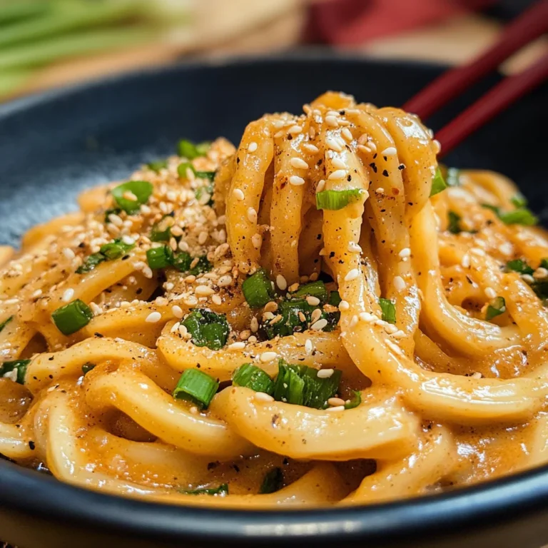 Udon-Nudeln mit Erdnusssauce