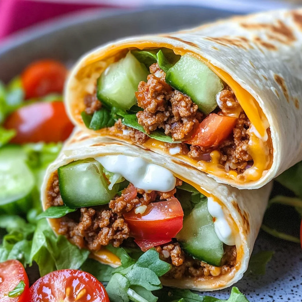 Wraps mit Hackfleisch und Käse